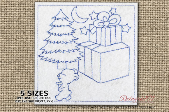 Christmas Tree with Gift Box and Teddy