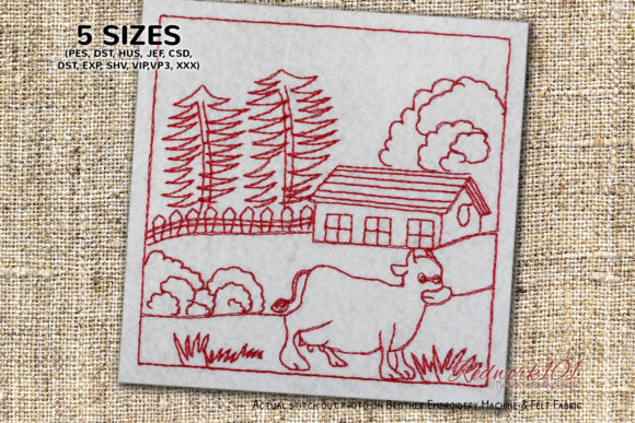 Cow in Village Embroidery Review