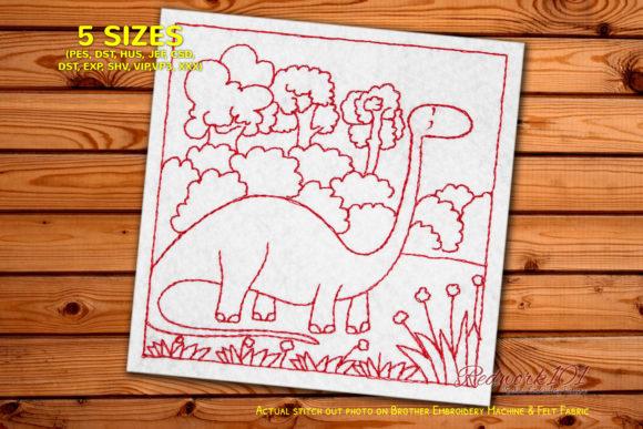 Dinosaur with Long Neck in Jungle Embroidery Review