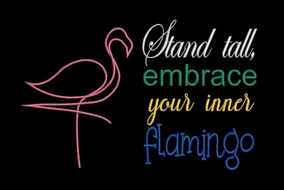 Flamingo and Quote Colorful Embroidery Review