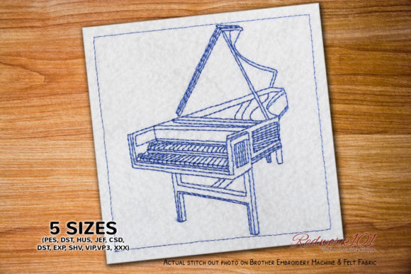 Harpsichord Bluework for Seasonal Embroidery