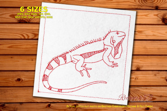 Iguanidae Redwork Embroidery Review