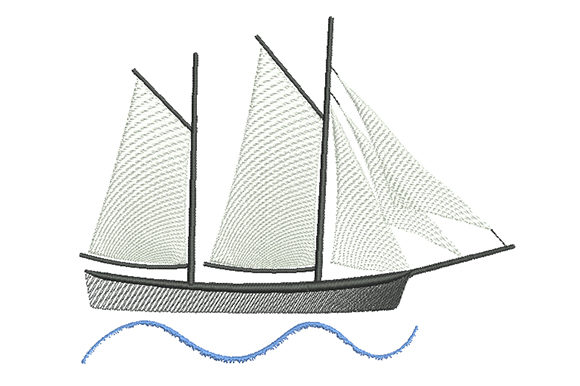 Sailboat with White Sails Embroidery Review