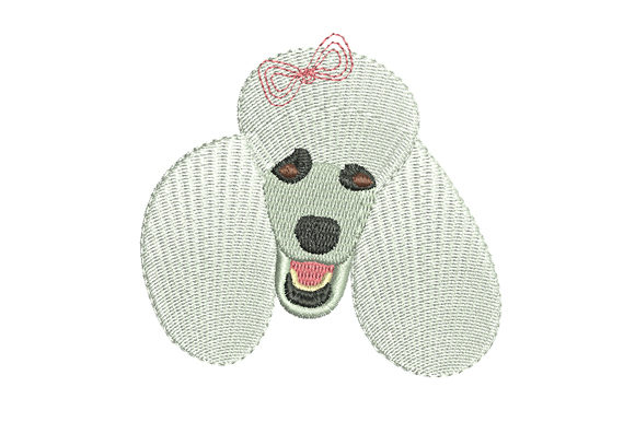White Poodle Dog Head Embroidery Review